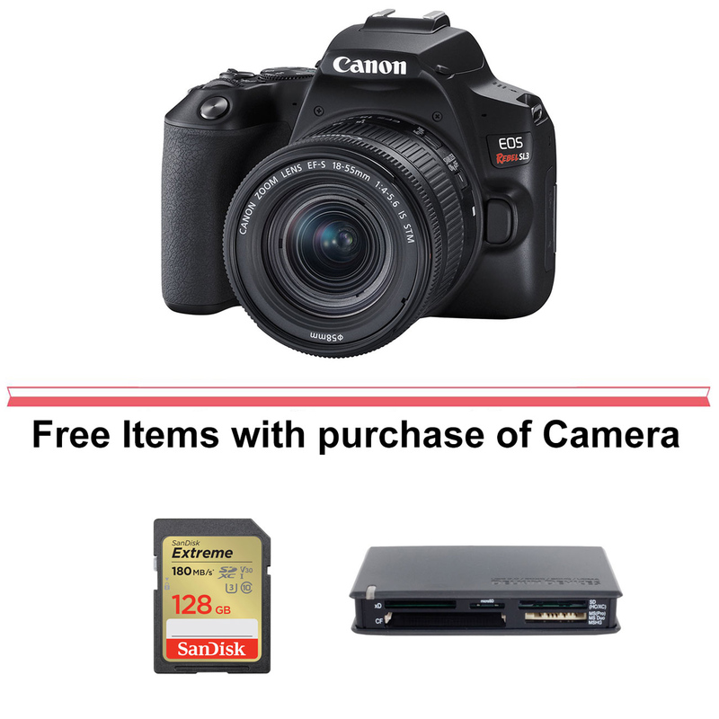 Canon EOS Rebel SL3 Digital SLR with EF-S 18-55mm f/4-5.6 IS STM Lens (Black)  